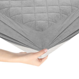 Costway Super King Size Mattress Protector Super Soft Velvet Mattress Topper - thumbnail 1