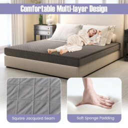 Costway Super King Size Mattress Protector Super Soft Velvet Mattress Topper - thumbnail 4