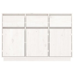 Berkfield Sideboard White 110X34X75 Cm Solid Wood Pine - thumbnail 3