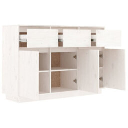 Berkfield Sideboard White 110X34X75 Cm Solid Wood Pine - thumbnail 4