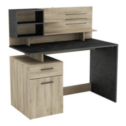 FurniComp LTD Furnicomp Jade 1 Door 1 Drawer Black And Oak Office Desk - thumbnail 4