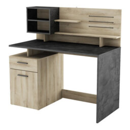 FurniComp LTD Furnicomp Jade 1 Door 1 Drawer Black And Oak Office Desk - thumbnail 3