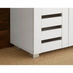Home Source Oslo 2 Door Shoe Storage Cabinet Unit White Hallway Furniture - thumbnail 5
