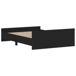 Berkfield Bed Frame With Headboard And Footboard Black 135X190 Cm - thumbnail 6