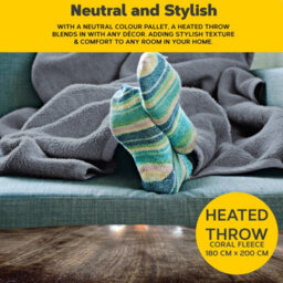 Monhouse Heated Throw - Electric Blanket - Digital Controller - 9Hr Timer, 9 Heat Settings - King 180X200Cm - Grey Shearling - thumbnail 6
