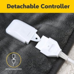 Monhouse Heated Throw - Electric Blanket - Digital Controller - 9Hr Timer, 9 Heat Settings - King 180X200Cm - Grey Shearling - thumbnail 3