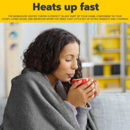 Monhouse Heated Throw - Electric Blanket - Digital Controller - 9Hr Timer, 9 Heat Settings - King 180X200Cm - Grey Shearling - thumbnail 4