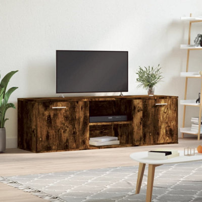 Berkfield Tv Cabinet Smoked Oak 120X34X37 Cm Engineered Wood - image 1