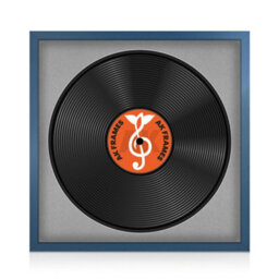 "16X16"" Navy Blue Sleek Vinyl Record Frame With Silver Mount For 12 Inch Lp Disc - Ak Frames"