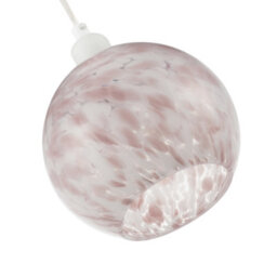 Happy Homewares Modern Pink And White Snowflake 20Cm Glass Pendant Ceiling Lamp Shade - thumbnail 4