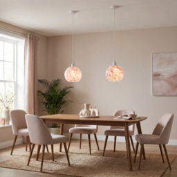 Happy Homewares Modern Pink And White Snowflake 20Cm Glass Pendant Ceiling Lamp Shade - thumbnail 6
