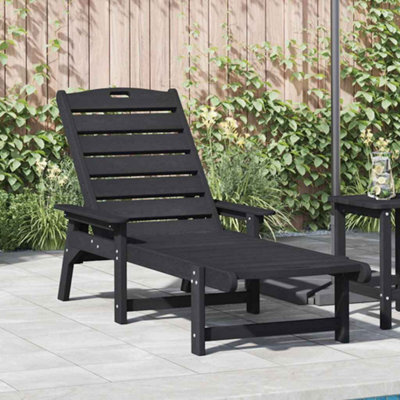 Walplus Sun Lounger Black 73.5 X 92 X 90Cm Hdpe - image 1