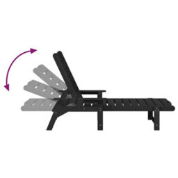 Walplus Sun Lounger Black 73.5 X 92 X 90Cm Hdpe - thumbnail 9