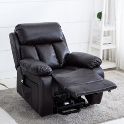 More4Homes Chester Dual Motor Electric Rise Recliner Bonded Leather Armchair Electric Lift Riser Chair (Brown) - thumbnail 8