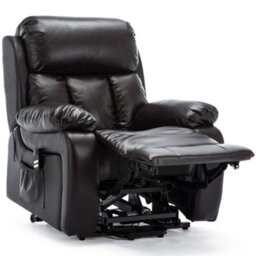 More4Homes Chester Dual Motor Electric Rise Recliner Bonded Leather Armchair Electric Lift Riser Chair (Brown) - thumbnail 3