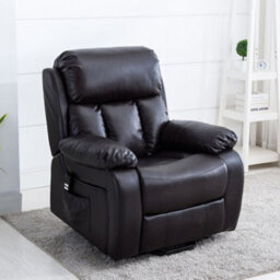 More4Homes Chester Dual Motor Electric Rise Recliner Bonded Leather Armchair Electric Lift Riser Chair (Brown) - thumbnail 7