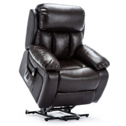 More4Homes Chester Dual Motor Electric Rise Recliner Bonded Leather Armchair Electric Lift Riser Chair (Brown) - thumbnail 4