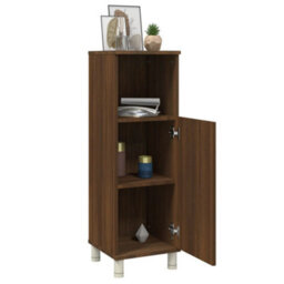 Berkfield Bathroom Cabinet Brown Oak 30X30X95 Cm Engineered Wood - thumbnail 5