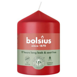 Bolsius Delicate Essential Pillar Candle 80 X 58mm 3 Pack - Red - thumbnail 2
