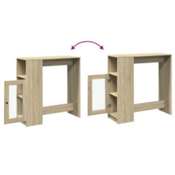 Berkfield Bar Table With Racks Sonoma Oak 101X40X103.5 Cm Engineered Wood - thumbnail 8