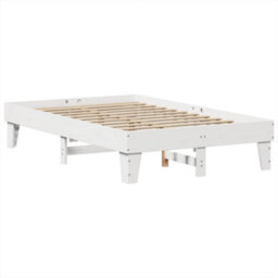 Berkfield Bed Frame Without Mattress White 135X190 Cm Double Solid Wood Pine - thumbnail 3