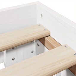 Berkfield Bed Frame Without Mattress White 135X190 Cm Double Solid Wood Pine - thumbnail 7