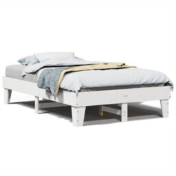Berkfield Bed Frame Without Mattress White 135X190 Cm Double Solid Wood Pine - thumbnail 2