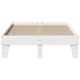 Berkfield Bed Frame Without Mattress White 135X190 Cm Double Solid Wood Pine - thumbnail 4