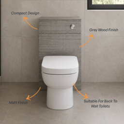 Plum&clay Walter Grey Wood Toilet Wc Unit Bathroom Furniture (W) 500mm - thumbnail 4