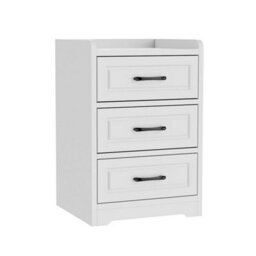 3 Drawer Bedroom Storage Furniture Side Table Bedside Cabinet Nightstand White - thumbnail 5