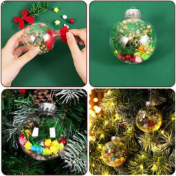 Casaria 24 Clear Fillable Christmas Baubles With Decorative Fill Included - thumbnail 6