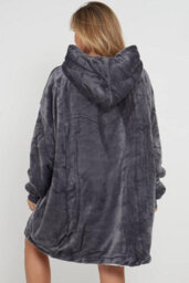 Homes & Linen Oversized Wearable Blanket Hoodie Teddy Fleece Fluffy Sherpa Hooded Sweatshirt Blanket With Pocket For Men & Women - thumbnail 5