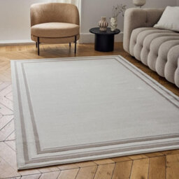 The Rugs Carmel Cream/beige Bordered Area Rug And Runner Non Shedding, Stain Resistant, Soft - thumbnail 1