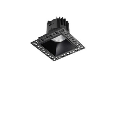 Ideal Lux Game Integrated Led Trimless Square Recessed Downlight Black 1100Lm 3000K