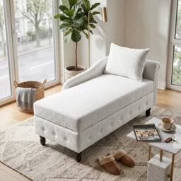Storage Chaise Lounge Chair Upholstered Reclining Sofa For Living Room Bedroom - thumbnail 6