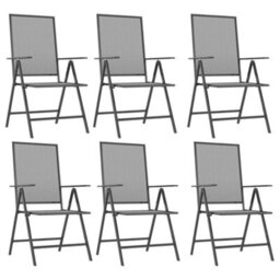 Walplus 7 Piece Garden Outdoor Dining Set Suitable For Backyard, Patio Anthracite Steel - thumbnail 4