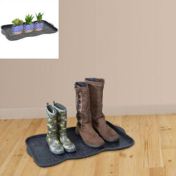 Crystals Multi Purpose Plastic Shoe Tray Wellies Boots Garden Plants Pet Home Door Tray - thumbnail 4