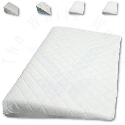 TheWhiteWater Limited Large Wedge Pillow 100% Real Viscoelastic Pure Foam Bamboo Hypoallergenic Triangle Cushion - Large Wedge Pillow 60 X 50 X 7.7 Cm - image 1