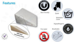 TheWhiteWater Limited Large Wedge Pillow 100% Real Viscoelastic Pure Foam Bamboo Hypoallergenic Triangle Cushion - Large Wedge Pillow 60 X 50 X 7.7 Cm - thumbnail 6