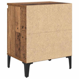 Berkfield Old Wood Nightstand Old Wood Solid Wood, Metal 40 X 30 X 50 Cm - thumbnail 8