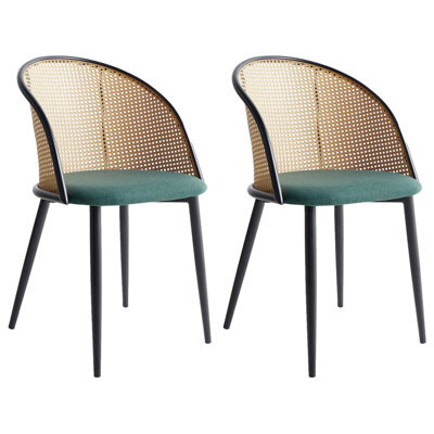 Beliani Set Of 2 Dining Chairs Cornell Metal Green - image 1