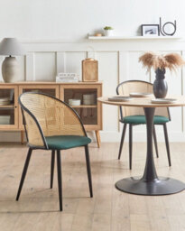 Beliani Set Of 2 Dining Chairs Cornell Metal Green - thumbnail 2