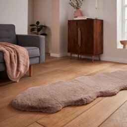Beige Plain Shaggy Modern Luxurious Rug For Living Room And Bedroom-60Cm X 180Cm (Double) - thumbnail 4