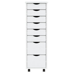 Vidaxl Rolling Cabinet With Drawers Moss White Solid Wood Pine - thumbnail 4