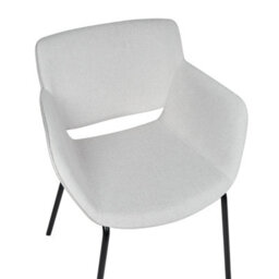 Wyld And Coco Set Of 2 Dining Chairs In Light Grey Polyester Upholstery With Metal Legs - thumbnail 7