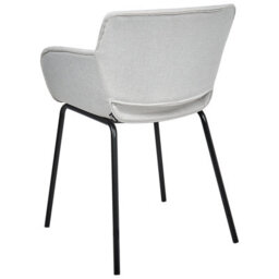 Wyld And Coco Set Of 2 Dining Chairs In Light Grey Polyester Upholstery With Metal Legs - thumbnail 5