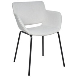 Wyld And Coco Set Of 2 Dining Chairs In Light Grey Polyester Upholstery With Metal Legs - thumbnail 6
