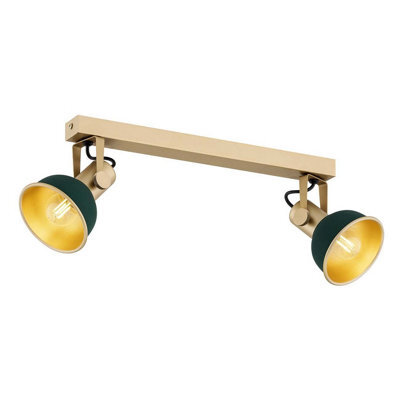 Luminosa Lighting Luminosa Lenora Twin Ceiling Spotlight Green, Gold - image 1