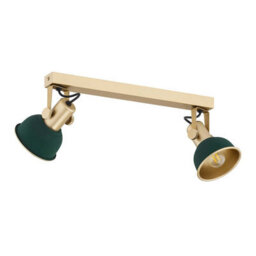 Luminosa Lighting Luminosa Lenora Twin Ceiling Spotlight Green, Gold - thumbnail 4
