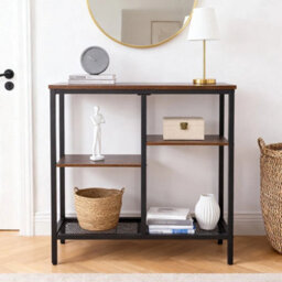 Four-Tier Narrow Console Side Table Hallway Entryway Table Metal Frame - thumbnail 6
